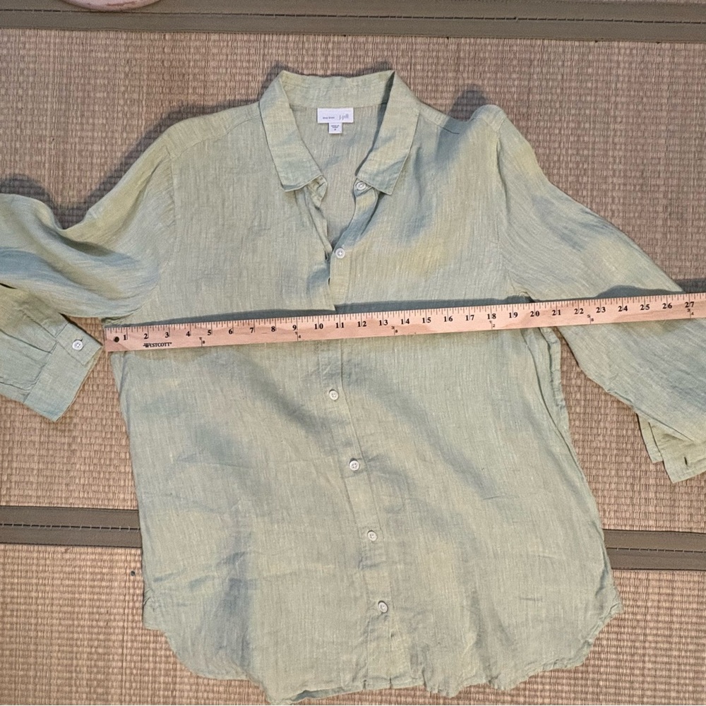 J. Jill Sage Green Button-Down Shirt M - Picture 8 of 9